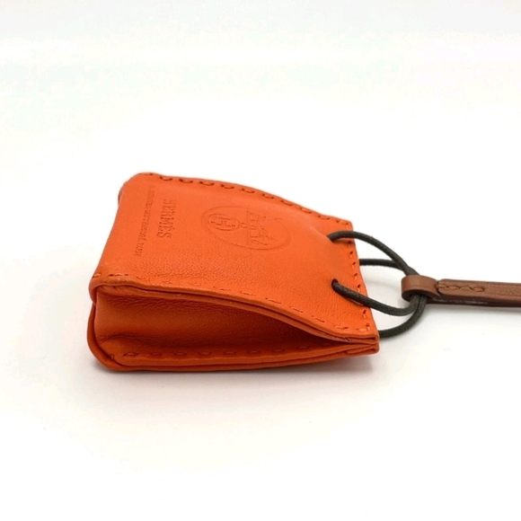 🔥 Hermès Sac Anjou Milo Shopper Bag Orange Y Engraved Bag Charm + Wrapping - Picture 10 of 16